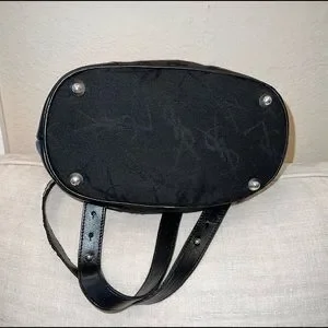 Auth YVES SAINT LAURENT Black Leather Cloth Backpack Purse Vintage YSL Logo Bag Yves Saint Laurent | Bags | Auth Yves Saint Laurent Black  main image 2